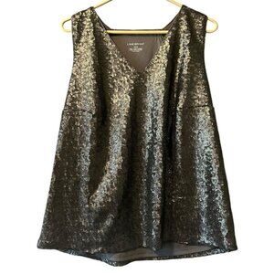Lane Bryant Women’s‎ Sequin Tank Top Sleeveless Grey Plus Size 14/16 Formal